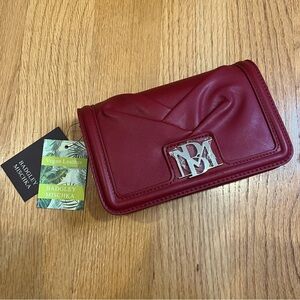 Badgley Mishka Pleated Crossbody Bag Brick Red Gold Chain Hardware NWT